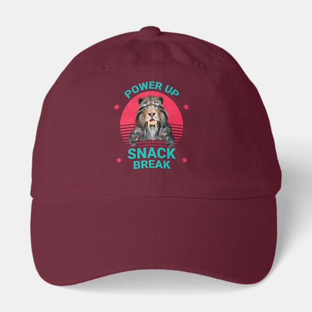 Power Up Snack Break Sabertooth Tiger Hat (Front)