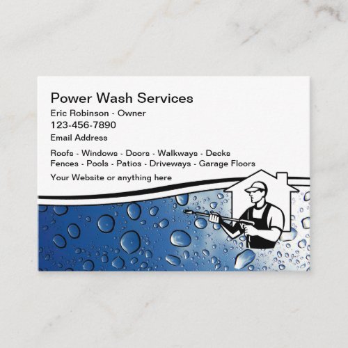 Power Wash And Pressure Cleaning Services Business Card