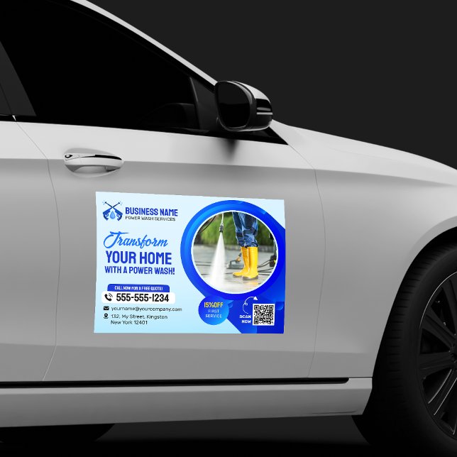 Power Wash House Cleaning Pressure Washing Car Magnet (Creator Uploaded)