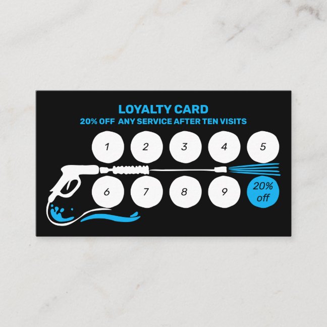 Power Wash House Cleaning Pressure Washing Loyalty Card