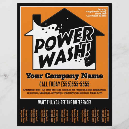 Power Wash Pressure Cleaning Marketing Advertise Flyer