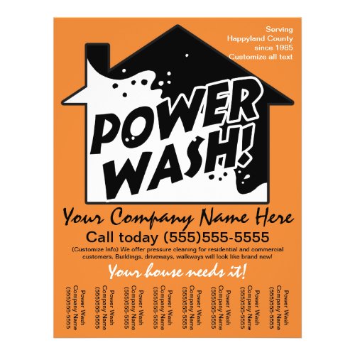 Power Wash Pressure Cleaning Marketing Advertising Flyer