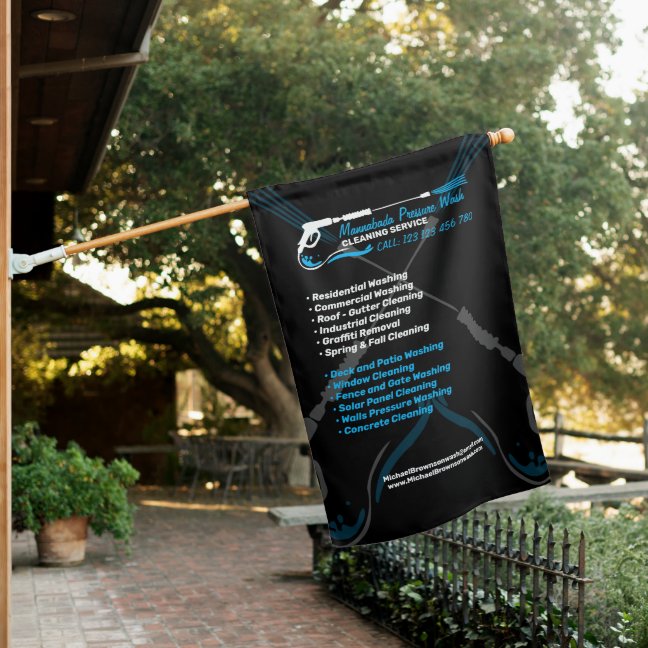 Power Wash Pressure Cleaning Marketing House Flag
