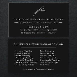 Power Wash Pressure Washing Business Card