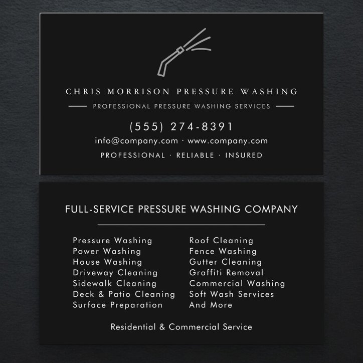 Power Wash Pressure Washing Business Card