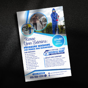 Power Wash Pressure Washing House Cleaning Service Flyer
