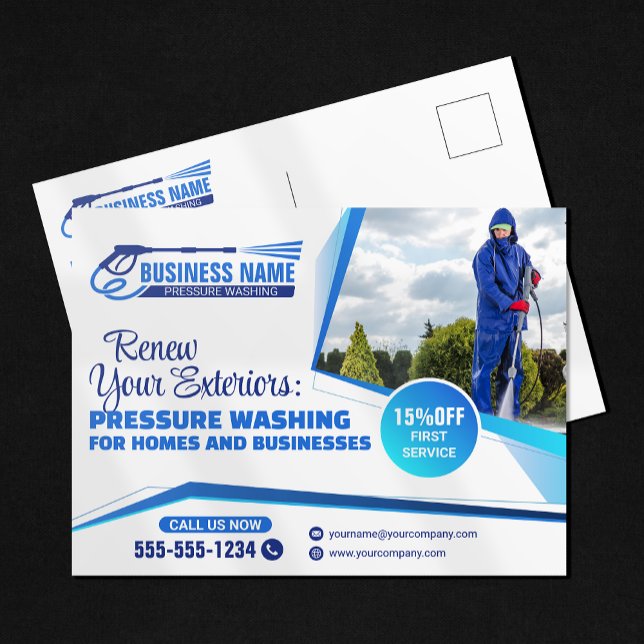 Power Wash Pressure Washing House Cleaning Service Postcard (Creator Uploaded)