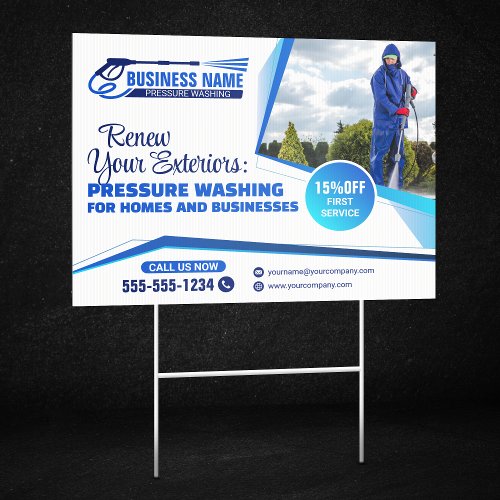 Power Wash Pressure Washing House Cleaning Service Sign