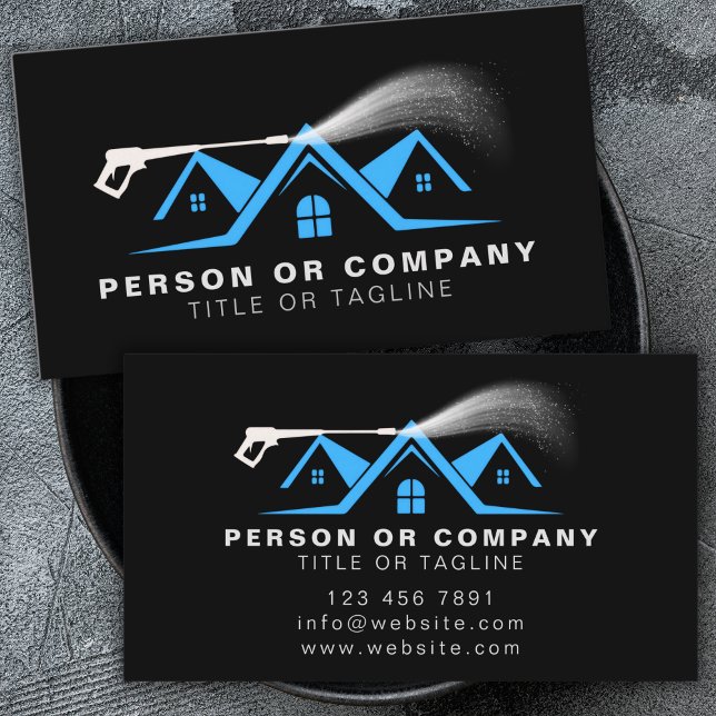Power Washer House Cleaning Pressure Washing Business Card (Creator Uploaded)