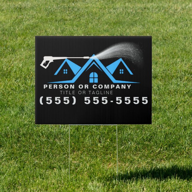 Power Washer House Cleaning Pressure Washing Sign (Insitu)