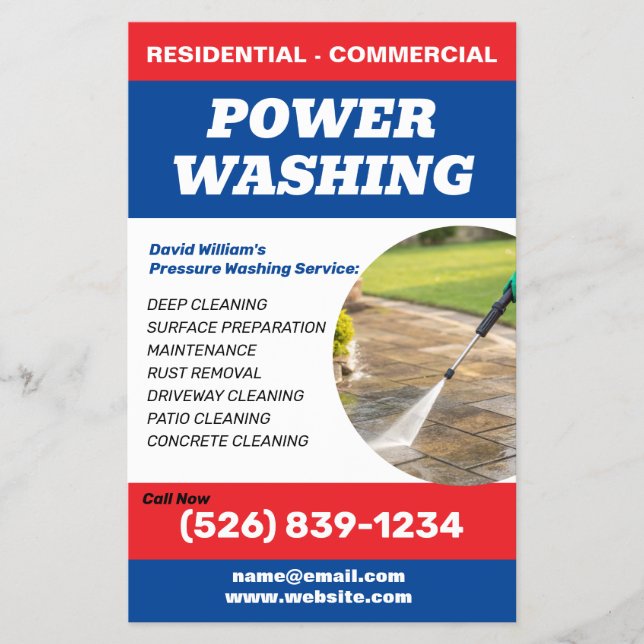 Power Washer | Pressure Washing Services Flyer (Front)