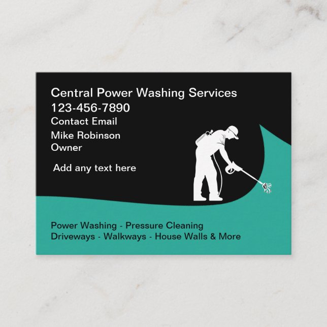 Power Washing And Pressure Cleaning Business Cards (Front)