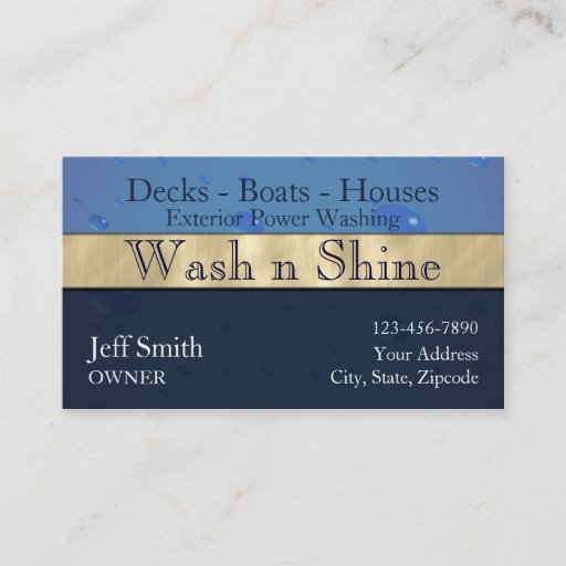 Customizable Power Washing Business Cards