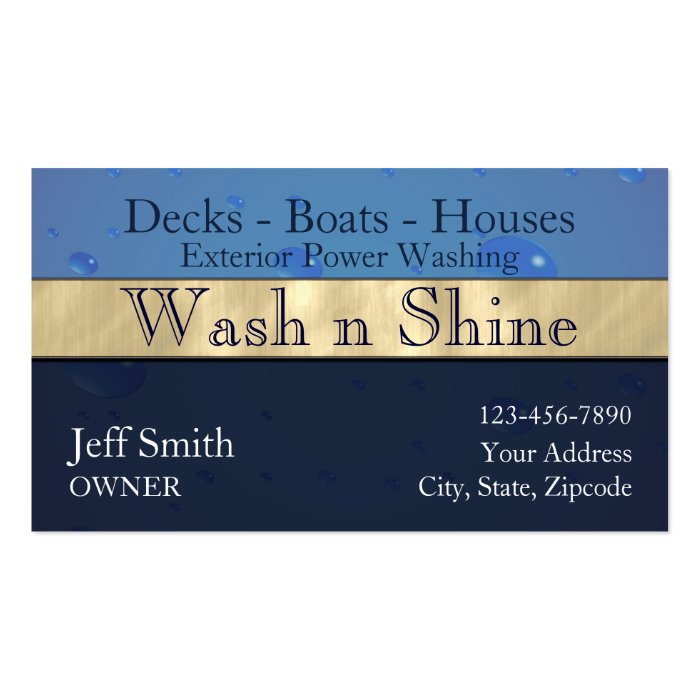 Power Washing Business Cards