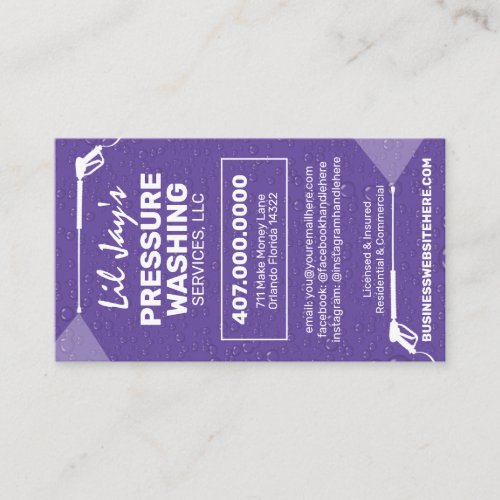 Power Washing  Cleaning Business Card Template
