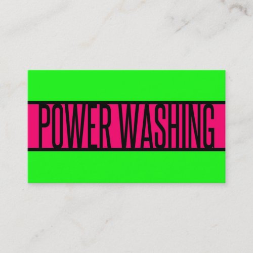 Power Washing Neon Green and Hot Pink Business Card