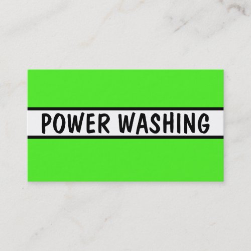 Power Washing Neon Green Business Card