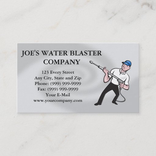 Customizable Power Washing Pressure Water Blaster Worker Business Card Templates