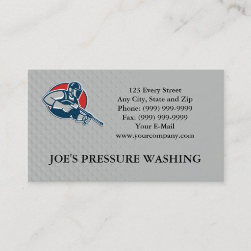 Customizable Power Washing Pressure Water Blaster Worker Business Card Templates