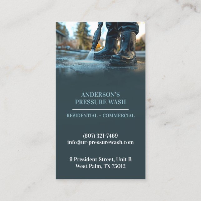 Power Washing Service Business Card Template (Front)