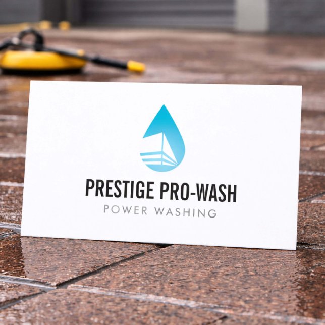 Power Washing Service Modern Logo Business Card (Creator Uploaded)