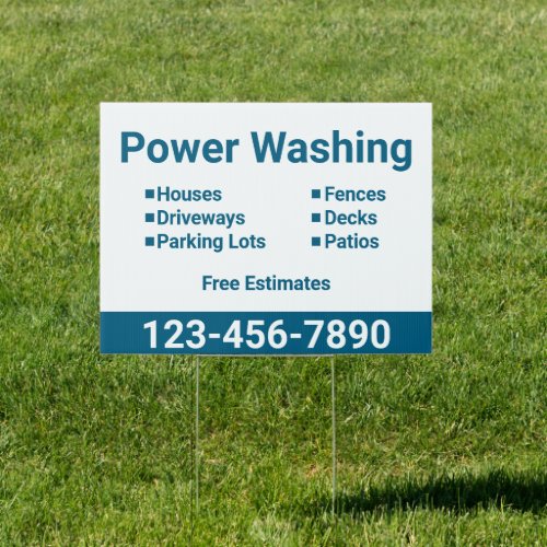 Power Washing Services Offered Phone Business Sign