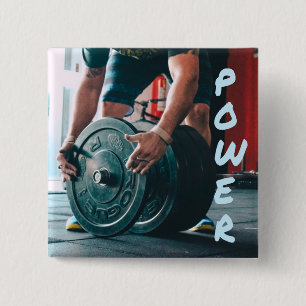 Power Weight Lifting Gym Health Button