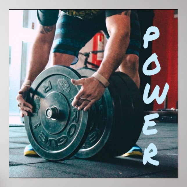 Power Weight Lifting Gym Health Poster (Front)