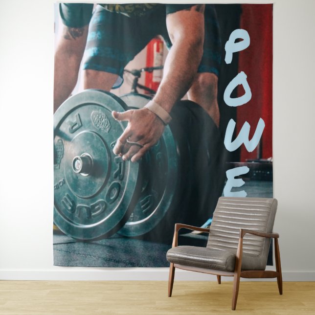 Power Weight Lifting Gym Health Tapestry (In Situ)