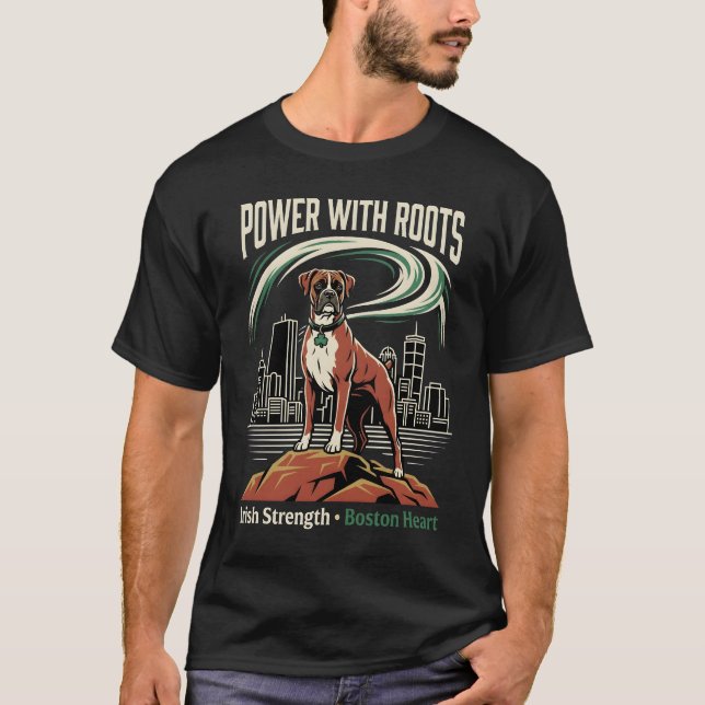 Power With Roots Boxer Boston T-Shirt (Front)