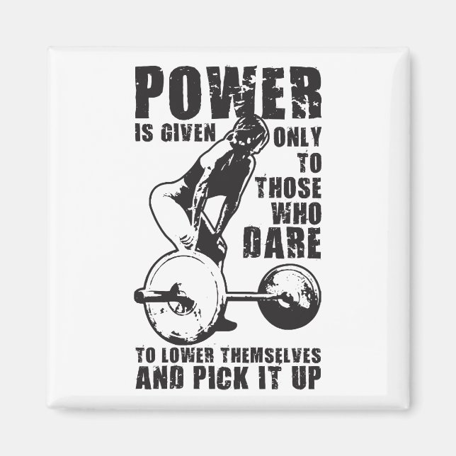 POWER. Women's Weightlifting Workout Motivational Magnet (Front)