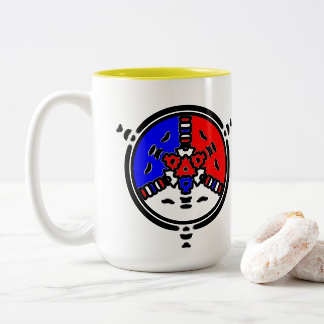 Power Zen Mandala Two-Tone Coffee Mug (With Donut)