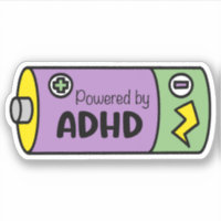 Powered by ADHD | Purple & Green Battery