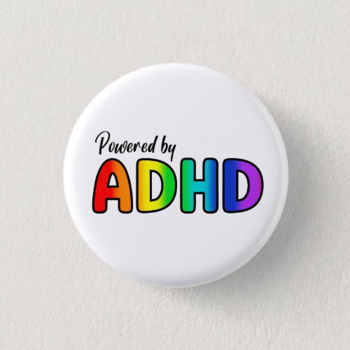 Powered by ADHD  Rainbow Typography Button