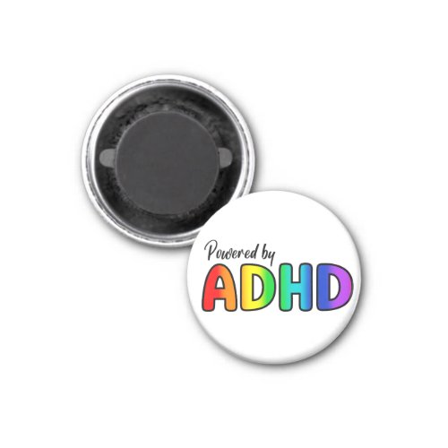 Powered by ADHD  Rainbow Typography Magnet