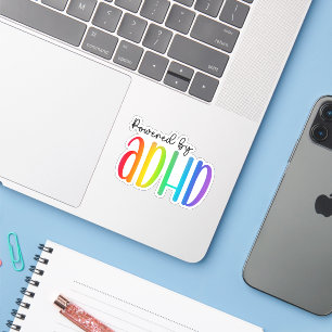 Powered by ADHD Rainbow Typography Sticker