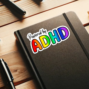 Powered by ADHD Rainbow Typography Sticker