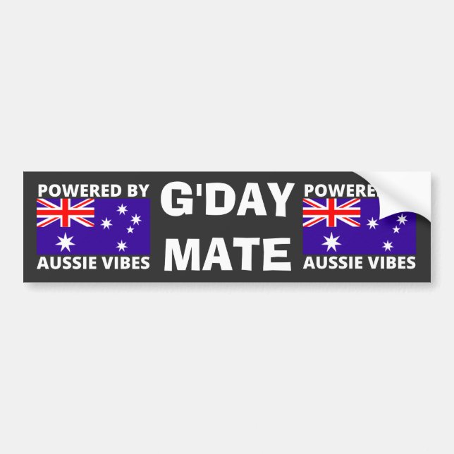 Powered by Aussie Vibes Bumper Sticker (Front)
