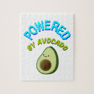 Powered By Avocado Cartoon Drawing Jigsaw Puzzle