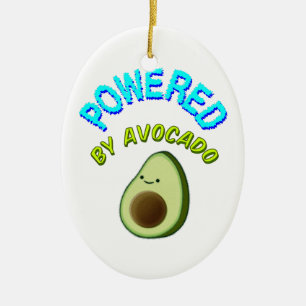 Powered By Avocado Ceramic Ornament