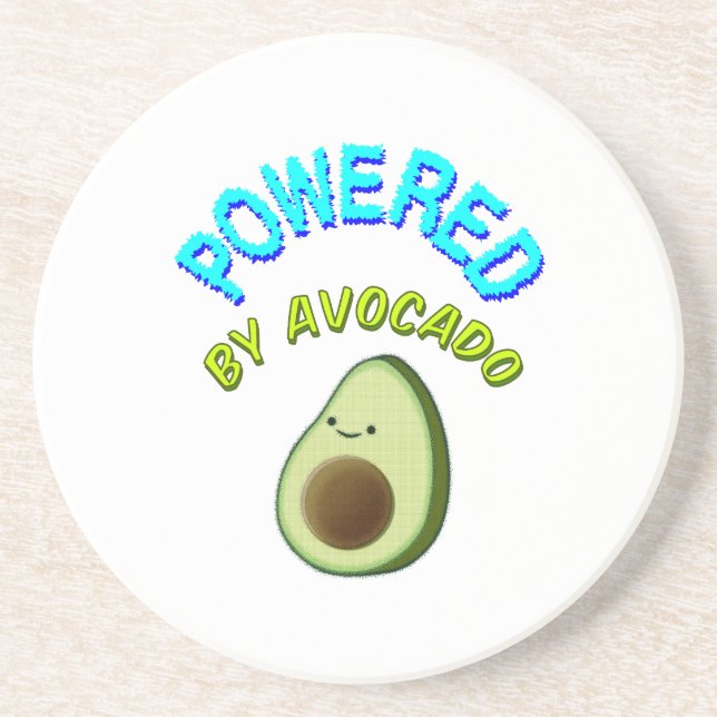 Powered By Avocado Coaster (Front)