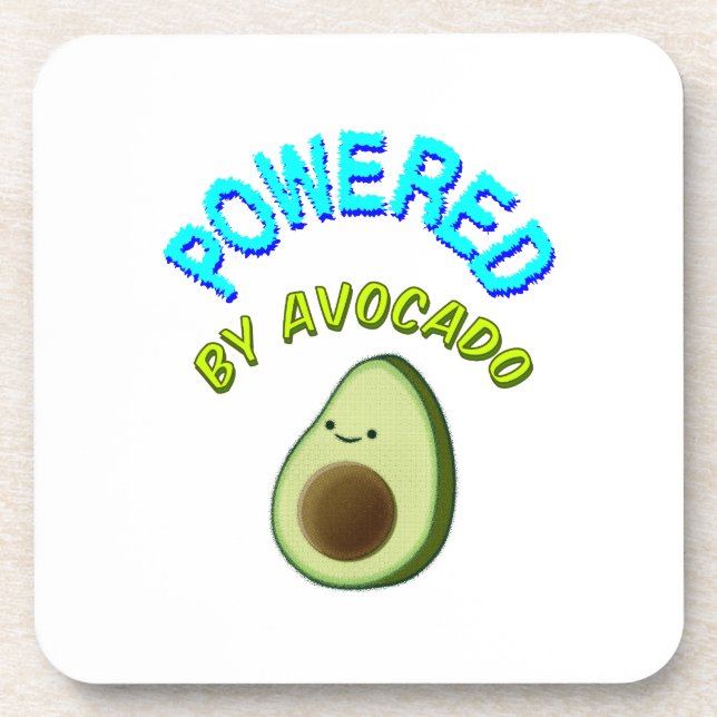 Powered By Avocado Coaster (Front)