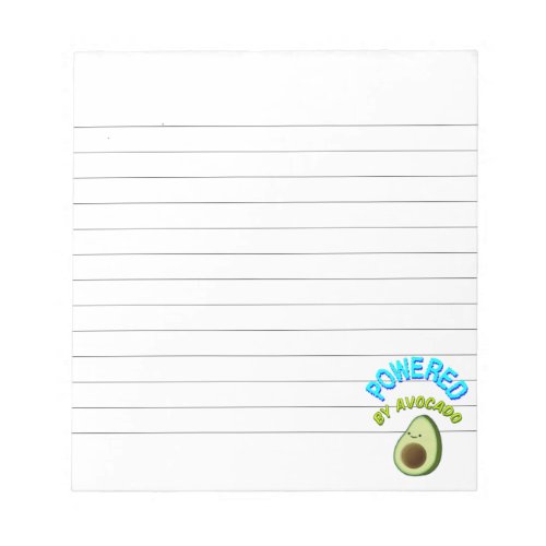 Powered By Avocado Lined Notepad