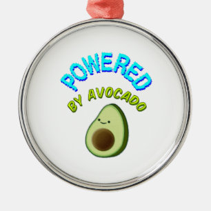 Powered By Avocado Metal Ornament