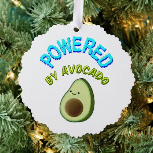 Powered By Avocado Ornament Card