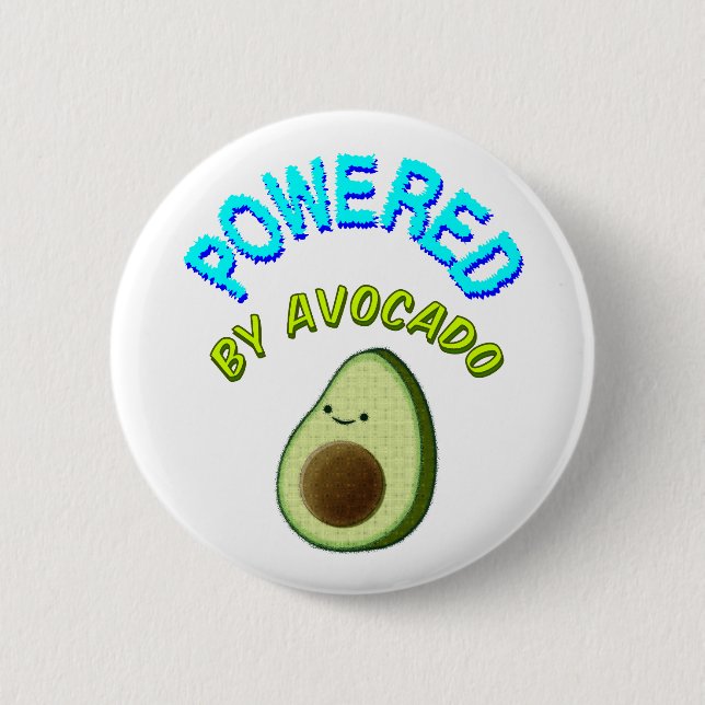 Powered By Avocado Pinback Button (Front)