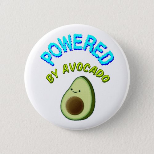 Powered By Avocado Pinback Button