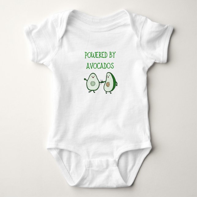 Powered by Avocados - Cool Vegan Baby Shirt (Front)