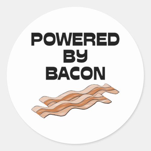 Powered By Bacon Classic Round Sticker