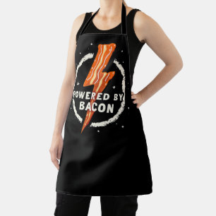 Powered by Bacon Funny Retro Foodie Aesthetic Apron